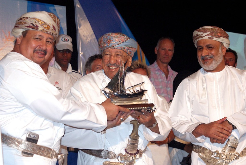 His Excellency Doctor Omar bin Abdulmunim Al Zawawi & His Excellency Sheikh Abdulmalik Al Khalili were given a warm welcome from Saleem Q. Al Zawawi, Chairman of the Muscat Regatta © Muscat Regatta/Matt Ridgway